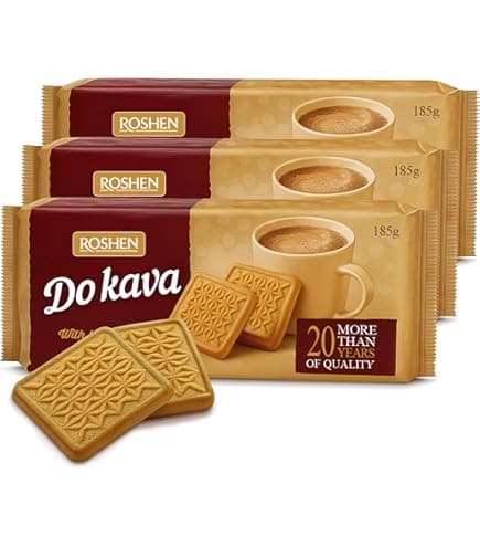 K328 ROSHEN SUGAR BISCUITS K KOFE BAKED MILK AROMA (28X185G)