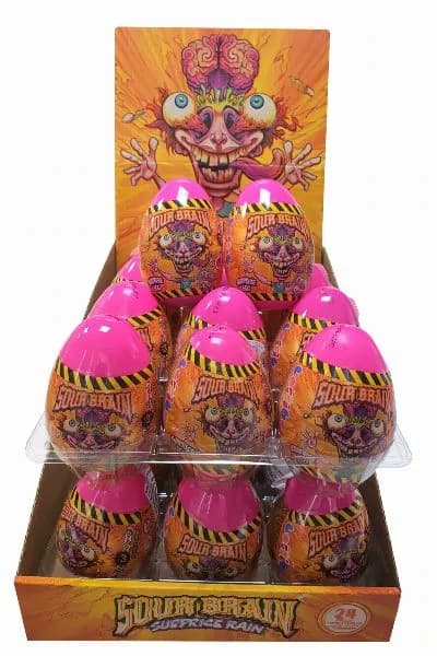 Q437 LOLLIBONI SOUR BRAIN SURPRISE EGGS 8CMX24PCS