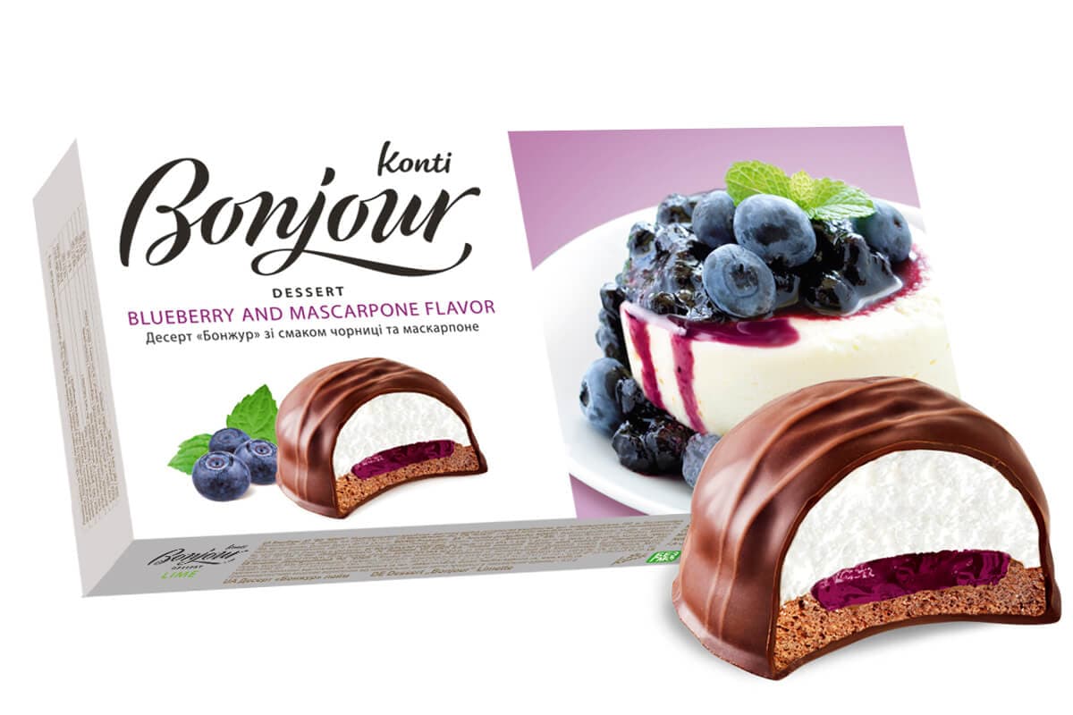 K408 KONTI DESSERT BONJOUR BLUEBERRY/MASCARPONE (24X29G)