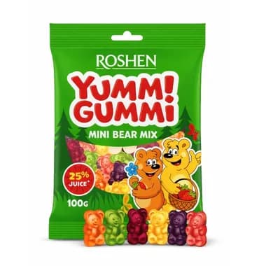K343 ROSHEN YUMMI GUMMI MINI BEAR MIX (14X165G)