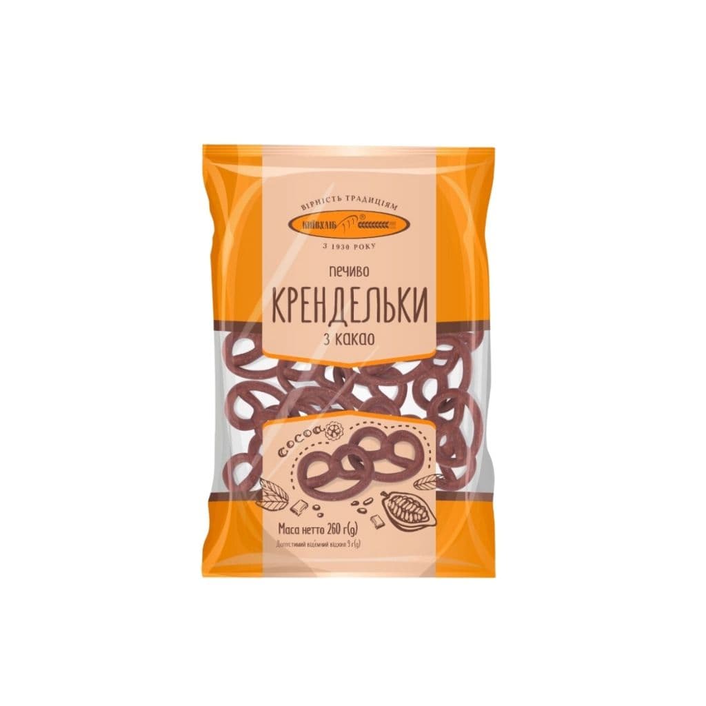 K505 KYIVHLIB COOKIES PRETZELS COCOA(10X260G)KRENDELKY KAKAO