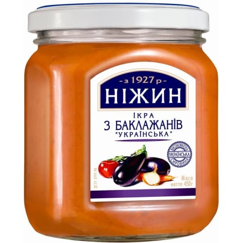 K460 NIZHYN EGGPLANT PASTE (12X450G)IKRA Z BAKLAJANIV