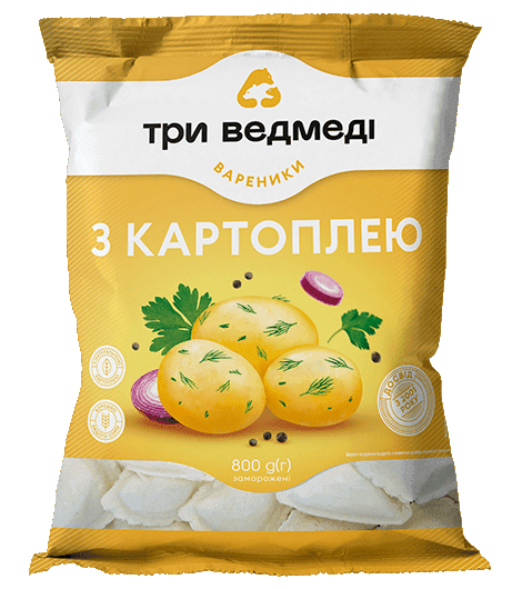 C882 THREE BEARS VARENYKY POTATOES AND CREAM (5X800G)